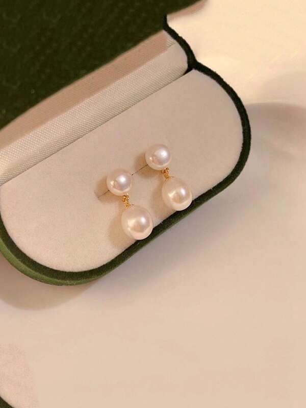 1 Par Brinco de Gancho S925 com Pérolas Cultivadas Branca, Rosa e Roxa de 7mm e 6x9mm para Noiva, Joia de Festa de Casamento e Feriado