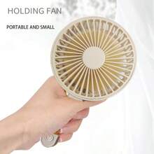 1pc Hand-Held Rechargeable Foldable Fan, Portable Mini Handheld Fan With USB Chargeable Battery, 3 Speed Powerful Personal Desk Fan For Women, Men, Home, Office, Makeup, Outdoor Travel