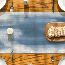 Light Blue Abstract Modern Art Table Flag, Seasonal Summer Farmhouse Style Kitchen Dining Table Decoration Home Party Decoration