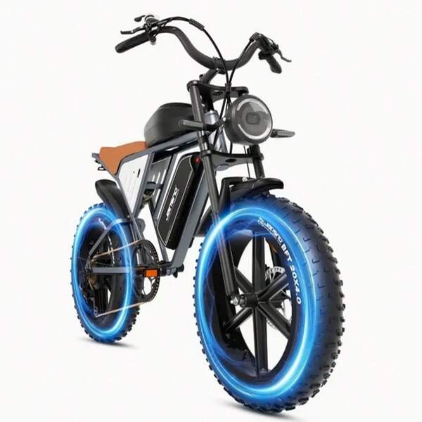 JANSNO Adults Electric Bike With Dual Suspension & Removable 48V 34Ah Battery, 250W Brushless Motor, 50.8cm X 10.16cm Tires, 15MPH, 7-Speed All-Terrain Ebike For Off-Road Mountain Camping Commuting - Grey, Mountain Bike Gear, Adventure Biking, Rugged Design, Durable Frame