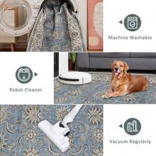 strundghti 2*6ft/5*7ft/8*10ft/9*12ft/10*13ft Area Rugs Washable Rugs Low Piles Indoor Rugs, Non Slip Stain Resistant Soft Carpet For Living Room Bedroom, Foldable Pet Friendly Area Rug - 藍-10*13FT - 查看 7