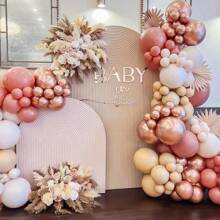 Retro Blush Pink Balloons, 60 Packs 10 Inch Dusty Pink Metallic Chrome Rose Gold White Sand Nude Balloons For Bridal Baby Shower Girls Boho Birthday Wedding Decorations Supplies