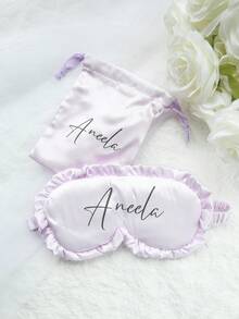 2 buah Masker Tidur Tepi Bergelombang dengan Nama Kustom dan Tas Penyimpanan, Masker Mata Tidur Lembut Satin dengan Kombinasi Huruf yang Dipersonalisasi, Suvenir Pesta Pernikahan, Set Masker Tidur Tepi Bergelombang Mirip Satin Mengkilap, Hadiah Terbaik untuk Pengiring Pengantin, Hadiah Pesta Pernikahan untuk Wanita - MultiWarna - View 10