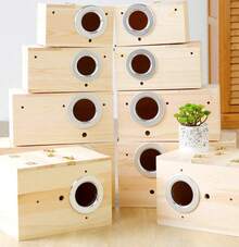 Natural Pine Wood Bird Nesting Box Parakeets, Lovebirds, And Other Small Birds ( Size) - M - View 5