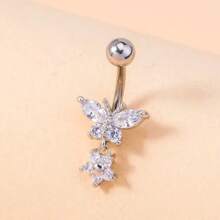 1 pièce Anneau de nombril en acier inoxydable 316 avec strass, bijou de piercing de bouton de ventre personnalisé
