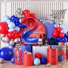 40 Inch Spider Theme Number 0-9 Foil Balloon Birthday Graduation Season New Year's Anniversary Party Decoration ﻿