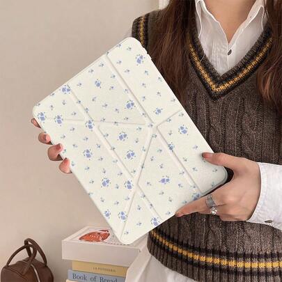 DANYCASE 花纹保护壳，兼容 iPad A16 2025、Air 11/13、M2/M3、Pro 11/13、M4 2024、Air 4/5/10 代 10.9 英寸、Pro 11 代、9 代、8 代、7 代 10.2 英寸、Pro 12.9 英寸、4 代、5 代、6 代，透明后盖 Y 型折叠保护壳