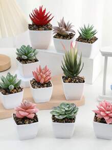 4pcs Artificial Succulent Plants, Small Fake Plants For Indoor Home Decor, Synthetic Flowers For Window Sill, Bathroom, Wall, Desk, Office, Kitchen, Farmhouse, Suitable For Christmas, Halloween, Easter, New Year