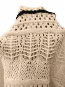 Abito estivo elegante e semplice da donna, a contrasto di colore nero e albicocca, a righe, sottile, in maglia, senza maniche, casual, con aperture, aderente, a uncinetto, adatto per primavera, estate e autunno