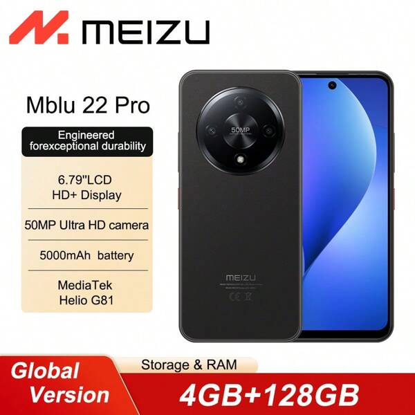 Meizu Mblu 22 Pro 4+128G 6+256G 8+256G Pojemność baterii 5000mAh 18W Szybkie ładowanie 6,79" Wyświetlacz LCD HD+ Częstotliwość odświeżania 120 Hz Wielofunkcyjny NFC