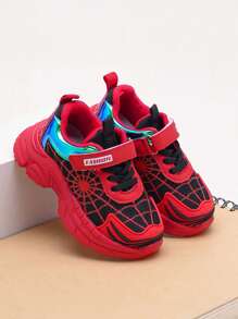 1 par de zapatos deportivos casuales y versátiles con suela blanda antideslizante y cierre de gancho y bucle para niños y niñas, adecuados para primavera y otoño