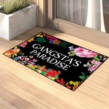 1pc 16"*24" 18"*30" Vibrant Gangsta'S Paradise Floral Print Doormat - Stain-Resistant, Ultra-Lightweight, Easy-To-Clean, Machine-Made Nonwoven With Rubber Backing - Perfect For Indoor Outdoor Decor, Entryway, Bedroom, Party - Nhiều màu - Xem 2