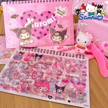 Sanrio 1 Book Of Sanrio Family Coil Hand Account Stickers, 10 Cute Material Antique Card Stickers, Very Suitable For School Gifts.Sanrio Cute Cartoon Notebook Stickers, DIY Decorative Stickers (Random Pattern Shipping)