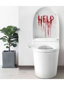 1 件万圣节恐怖血腥墙贴，自粘墙贴，适用于浴室、客厅、门廊、家居装饰，防水可移除，节日幽灵气氛装饰 - 彩色 - 查看 6