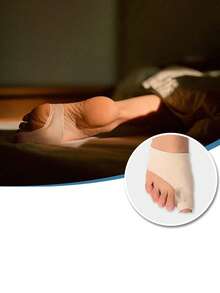 1 Pair Flesh-Colored Foot Device With Toe Protection Pad, Designed For Daily Wear To Gently Reposition Toes To Their Natural Position