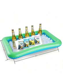 1 件可折叠浮动杯架托盘，适用于泳池派对、饮料和水果架、水面储物架