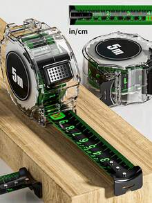 自锁荧光钢卷尺高精度尺子测量工具加宽米尺