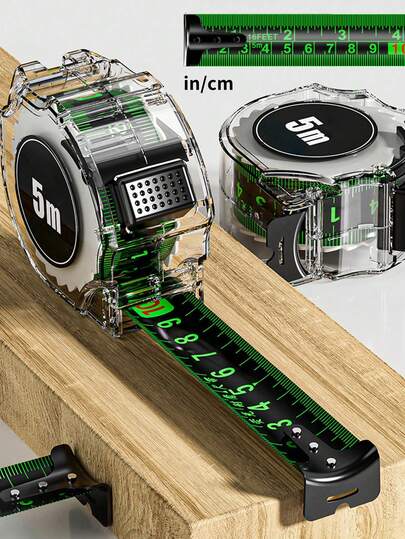 Self Locking Fluorescent Steel Tape Measure HighPrecision Ruler Measuring Tool Widened Meter Ruler