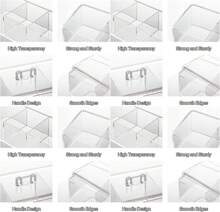 TelKeen Hair Accessories Organizer For Girls, Acrylic Hair Tie Organizer For Headband, Bows, Hair Clip, Cotton Swab Organization, Hair Clip Holder, 3 Compartments Hair Organizer Storage With Lid