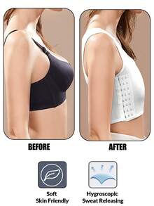 Top deportivo tipo corset con botones laterales para mujer, top bralette deportivo, top tipo tanque adecuado para yoga de verano, sujetador deportivo para entrenamientos, ropa interior, lencería, prenda moldeadora - Blanco - Ver 4