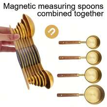 8/12pcs Stainless Steel Measuring Cup And Spoon Set, 4pcs Stainless Steel Measuring Cups And 8pcs Magnetic Measuring Spoons, Metal Measuring Cup And Spoon Set, Magnetic Measuring Spoon Set With Level, Stackable Metal Scoops For Cooking Baking Dry And Liquid Ingredient Measurement, Kitchen Essential - Multicolor - View 4