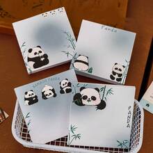 4 piezas de notas adhesivas con diseño de panda adorable - Notas adhesivas prácticas para el escritorio y la oficina, blocs de notas de oficina muy atractivos, útiles escolares, de vuelta a la escuela - Multicolor - Ver 8