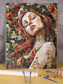 Kit fai-da-te per dipinti ad olio, raffigurante una bella donna, personalizzato, artigianato per adulti, set di pittura senza cornice, per decorazione camera da letto e parete, metodo di pittura semplice e divertente, senza esperienza di pittura richiesta, realizza il tuo sogno d'artista, immergersi nel mondo dei colori, ogni pennellata è un'auto-espressione, aggiungi romanticismo alla vita, il miglior regalo per famiglia e amici, regalo per le vacanze, 40*50CM