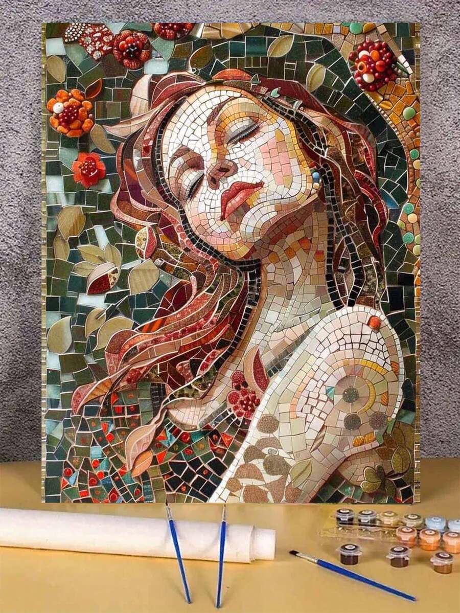 Kit fai-da-te per dipinti ad olio, raffigurante una bella donna, personalizzato, artigianato per adulti, set di pittura senza cornice, per decorazione camera da letto e parete, metodo di pittura semplice e divertente, senza esperienza di pittura richiesta, realizza il tuo sogno d'artista, immergersi nel mondo dei colori, ogni pennellata è un'auto-espressione, aggiungi romanticismo alla vita, il miglior regalo per famiglia e amici, regalo per le vacanze, 40*50CM