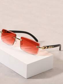 1 paire de lunettes vintage à monture carrée décorée de motifs léopard, mode