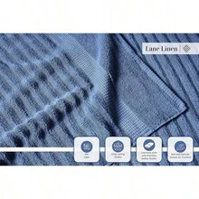LANE LINEN Juego de toallas de baño acanaladas de lujo, % algodón, no se retuercen, suaves, de secado rápido, 2 toallas de baño, 2 toallas de mano, 2 toallitas, para cuerpo y rostro (6 piezas) 8RTF - 27: Mezclilla - Ver 4
