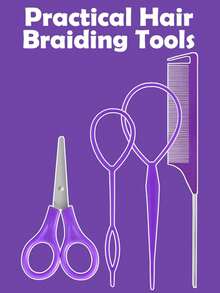 1194个/包 随机颜色弹力发圈，迷你橡皮筋发带，柔软小女孩发圈，带发夹和尾巴工具，女孩、婴儿、儿童、幼儿发饰套装 - 彩色 - 查看 4