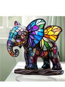 2D Bohemian Style Acrylic Elephant Decoration, Very Suitable For Christmas, Valentine's Day, Father's Day, Graduation, Office And Home Decoration