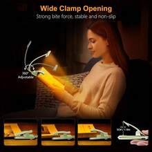 Local Delivery--19 LED Rechargeable Book Light For Reading In Bed With Memory Function- Eye Caring 3 Color Temperatures,Dimming Brightness,80 Hrs Runtime Lightweight Clip On Light For Book Lovers - Cyan - 查看 6
