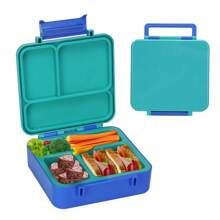 Caja de almuerzo tipo bento con 4 compartimentos, 100% a prueba de fugas, apta para microondas y lavavajillas, de vuelta a la escuela, útiles escolares