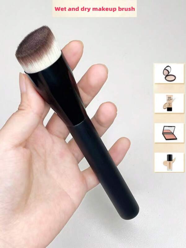 1 buc Pensulă pentru fond de ten Pensulă pentru pudră și fard de obraz Mix lichid/cremă și fard de obraz Pensulă de machiaj profesională unghiulară Instrumente de machiaj,