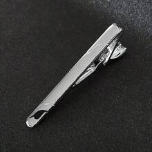 1 pieza Pinza de corbata formal plateada para hombre, barra de corbata de moda adecuada para corbata regular, corbata de boda, corbata de negocios, accesorio de moda para hombre - Plateado - Ver 12