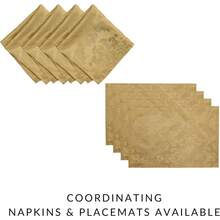 Local Delivery--Home Fashions Elegance Damask Waterproof, Stain & Wrinkle Resistant Fabric Tablecloth, 60" X 120" Oblong/Rectangle, Gold - Gold - View 4