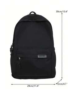 Black Waterproof Multi-Function Backpack, Schoolbag (Black) Christmas Gift For Teachers, College Backpack, Student Backpack, School Supplies ,University Bag - Black - View 5