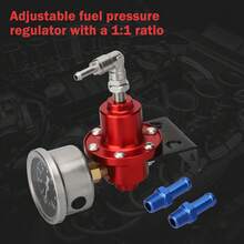 0-160 PSI Black-Red Adjustable Fuel Pressure Regulator Kit W/Oil Gauge Universal - 1 - View 3