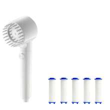 Suministros de baño con ajuste de tres velocidades, masaje de cabeza, filtro de ducha portátil, duchas para accesorios de baño, artículos de cabezal de ducha - Blanco - Ver 3