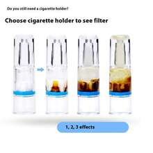 100/200/300 片装一次性香烟过滤嘴，3 层微孔多功能过滤筒，4 孔烟草过滤嘴，焦油过滤嘴，减少烟焦油，方便携带，情人节和新年礼物，派对用品 - 藍白色 - 查看 2