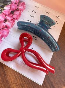 2pcs/Set Ladies Elegant Multi-Color Acrylic Marble Plumeria Hair Clips, With Plumeria & Butterfly Decor, Suitable For High Ponytail, Casual Everyday Accessory Hair Claws Claw Clips Hair Jaw Clip Hair Clamps Hair Clutch Hair Claw Clip Fall Winter Hair Accessories For Women Bows For Vacation Outfits Woman