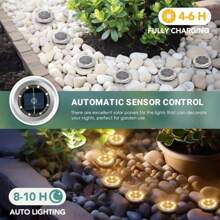 1/4/12 Stücke Solar Bodenleuchten - Wasserdichte Außen Landschaftsbeleuchtung für Weg, Garten, Rasen und Gehwege Heim-Dekoration - 8 LEDs Solar-Diskleuchten
