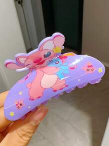 Disney 1 pièce Pinces à cheveux en acrylique style mignon dessin animé Stitch pour queue de cheval, accessoire de mode pour cheveux, accessoire de cheveux élégant