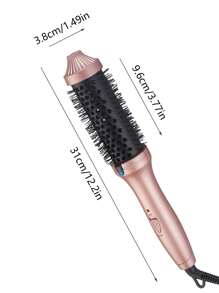 Electric Thermal Brush, Blowout Boost 1.5 Inch Heated Round Brush For Blowout Look, Dual Voltage, Pink, Sakura, Tourmaline Ceramic, Negative Ion Technology, Less Damage