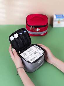 1pc Portable Medical Bag For Travel, Outdoor Storage, Health Bag, Medicine Box For Travel, Home Medicine, Home Fabric Medicine Box - 彩色 - 查看 4