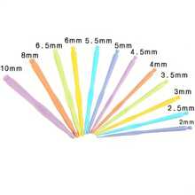 12pcs Colorful Crochet Hooks Knitting Tool Needles Metal Assorted Sizes 3.5mm, 4mm, 4.5mm, 5mm, 5.5mm, 6mm, 6.5mm, 8mm, 10mm, Random Colors