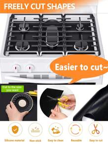 5-Hole Gas Stove Protector, Anti Sticking And Anti Fouling Furnace Cover, Easy To Clean Kitchen Appliance Mat, High Temperature And Oil Resistant Five Hole Gas Stove Mat, Anti Sticking And Washable, Keeping The Stove Clean