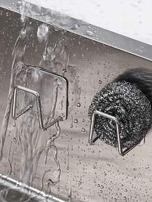 1/2/4 Pcs Stainless Steel Sink Sponge Holder, Self-Adhesive Dish Drying Rack, Dishcloth Ball Strainer Sink Cover Storage Rack, Kitchen Wall Mount Hanging Hook Storage Organizers, Stainless Steel Hooks, Suction Cup Hooks For Kitchen, Bathroom, Door, Wall, Bohemian Style, Easy Installation, Home And Kitchen Storage Accessories - Multicolor - View 7