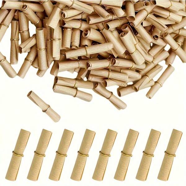 300pcs Vintage Scroll Paper, Mini Writable Paper Scrolls, 0.98 X 2.36inch Scroll Invitations, DIY Decorations, Birthday, Christmas Gifts